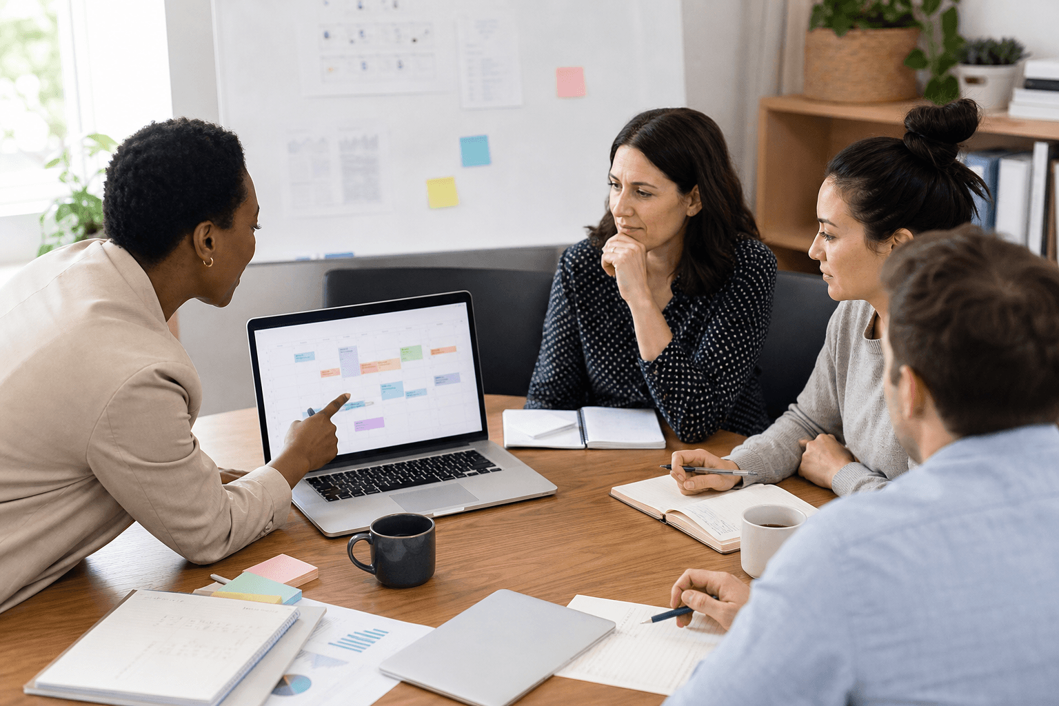 Nonprofit team planning grant deadlines on a shared calendar