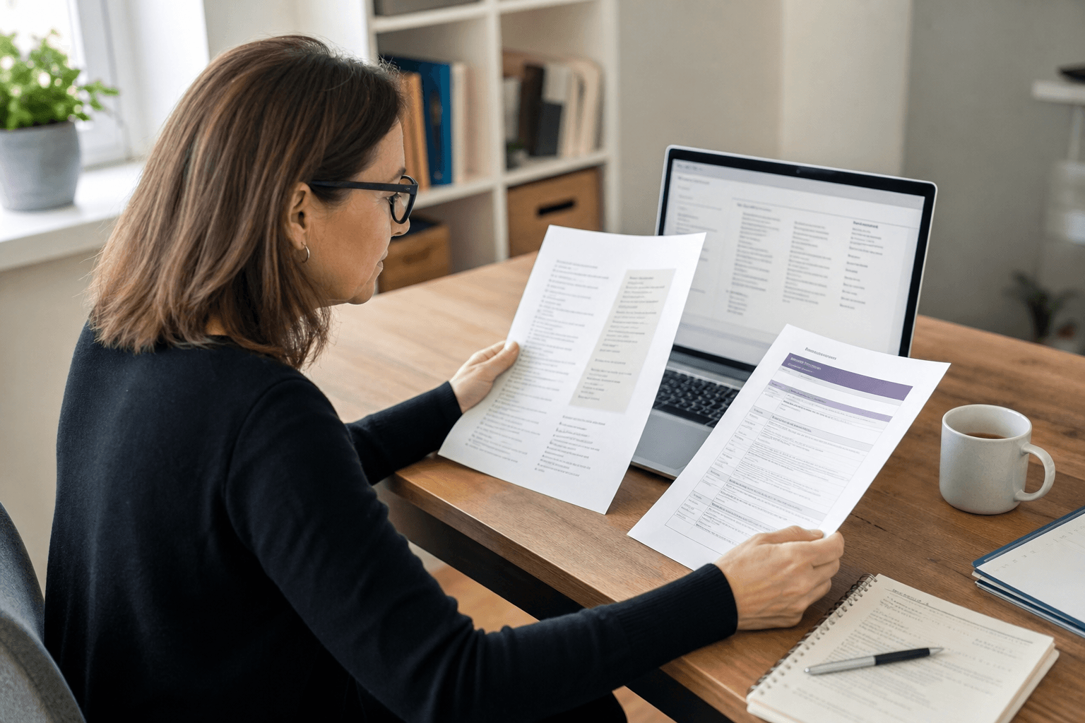 Grant reviewer comparing proposal draft to funder requirements