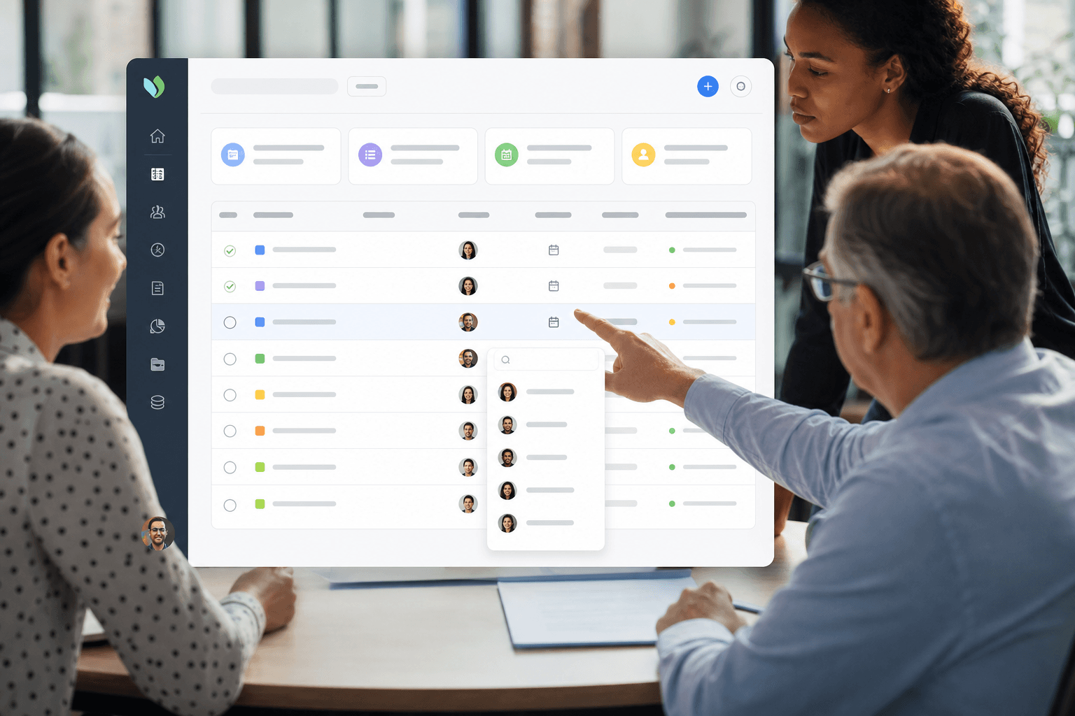 Grant team assigning owners and deadlines in a grant workflow