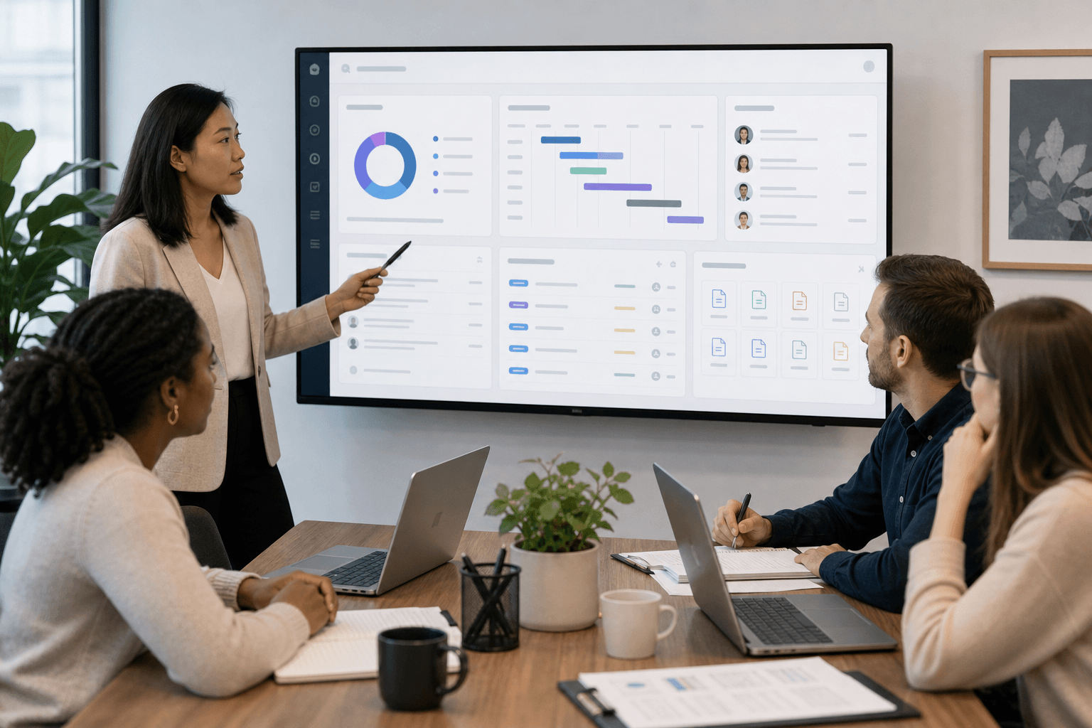 Nonprofit grant team coordinating deadlines and owners after GrantHub