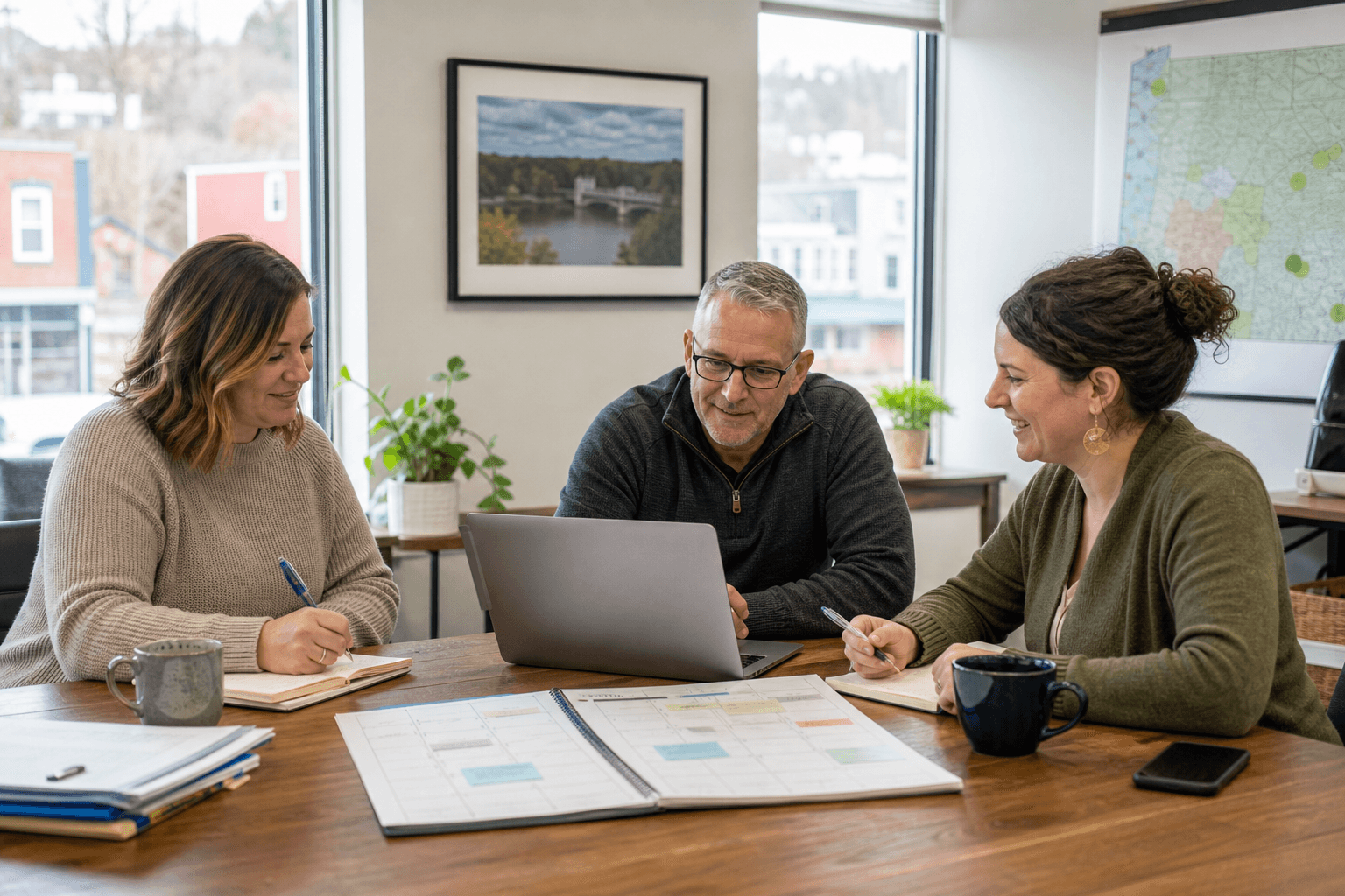 Small town Pennsylvania nonprofit team tracking local grants
