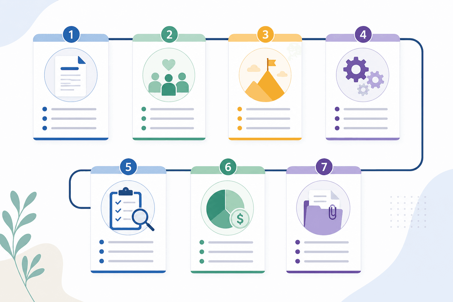 Grant proposal template sections arranged as a complete nonprofit proposal workflow