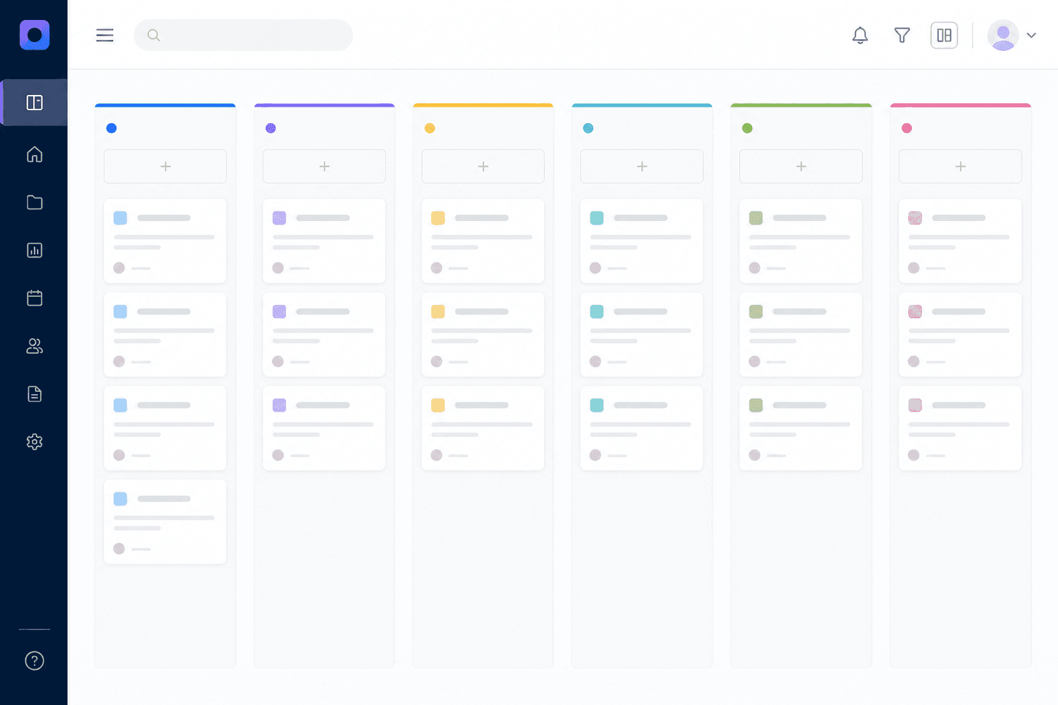 Visual grant pipeline kanban board with nonprofit funding stages