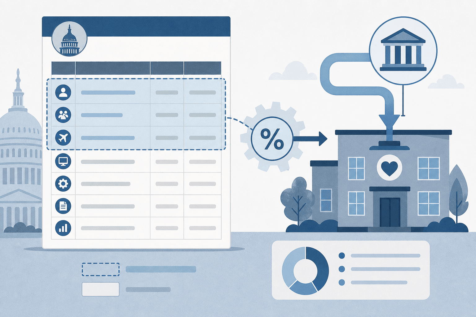 Indirect cost rate calculation for a federal grant budget