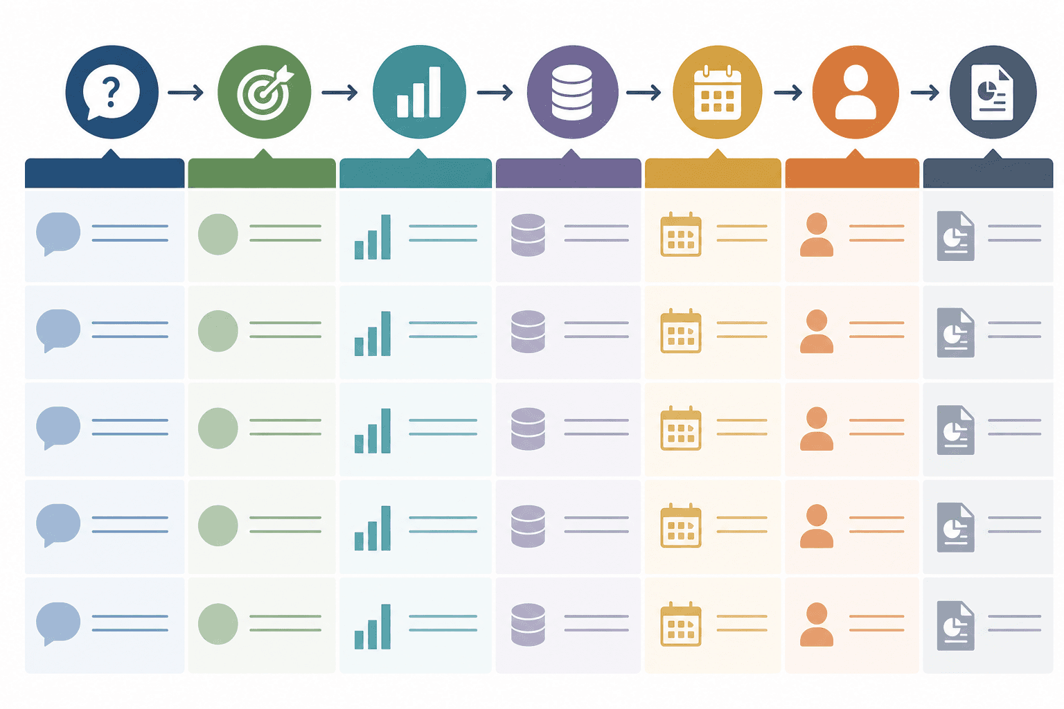 Diagram of the parts of an evaluation plan for a grant proposal