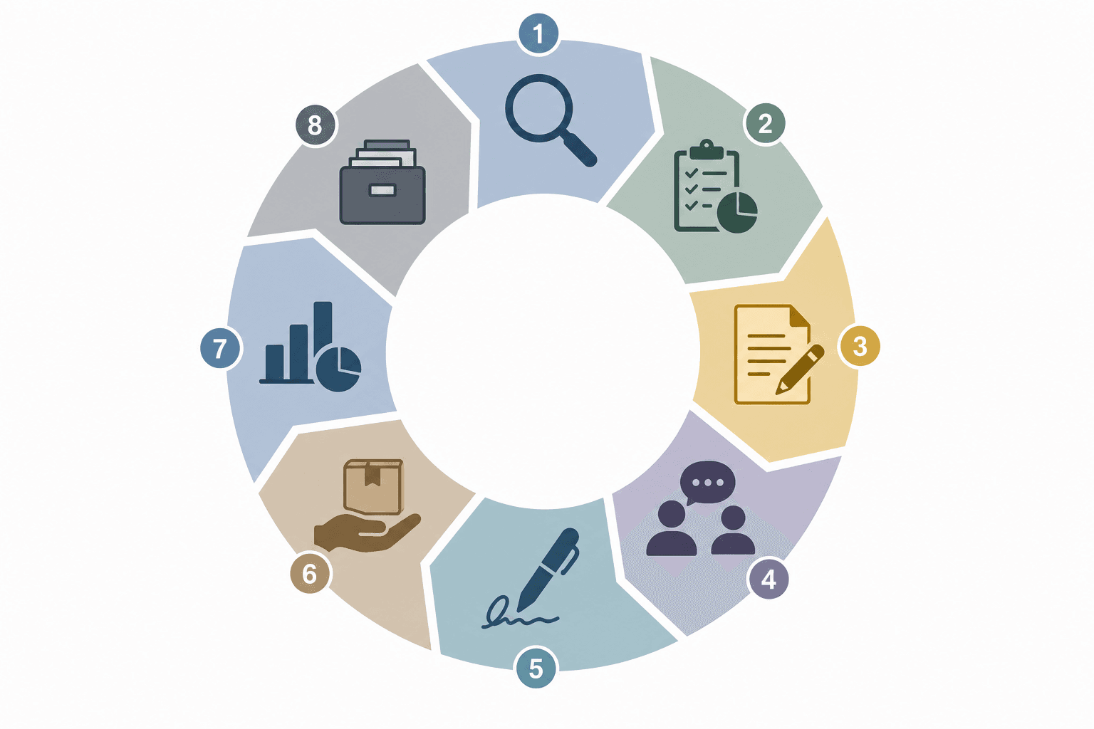 The eight stages of the grant lifecycle arranged as a continuous cycle