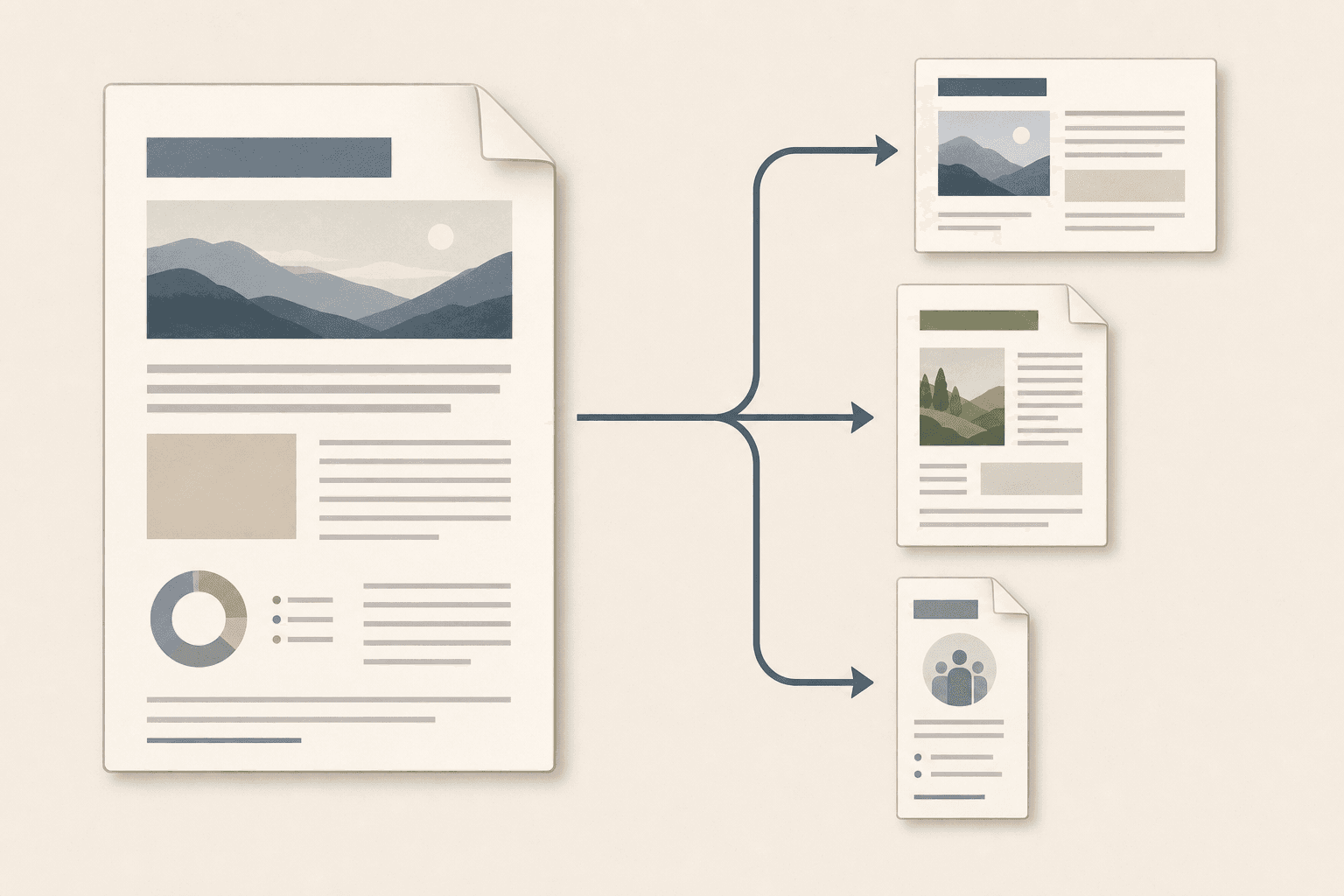 One master proposal template adapted into versions for several funders