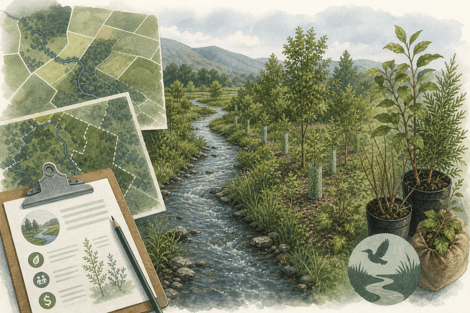 Conservation grant proposal for a stream buffer restoration project