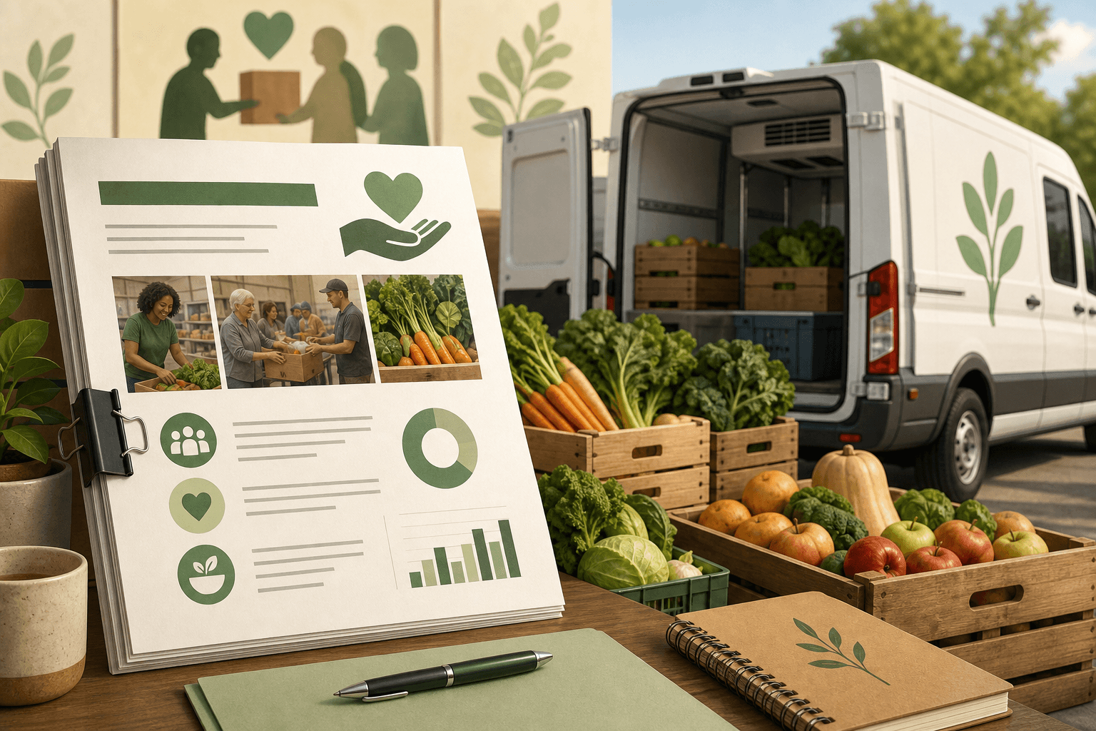 Sample grant proposal for a food bank with budget and outcome sections