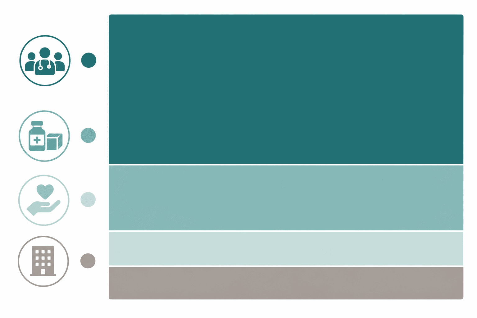 Health clinic grant budget split between staffing, supplies, and patient access costs