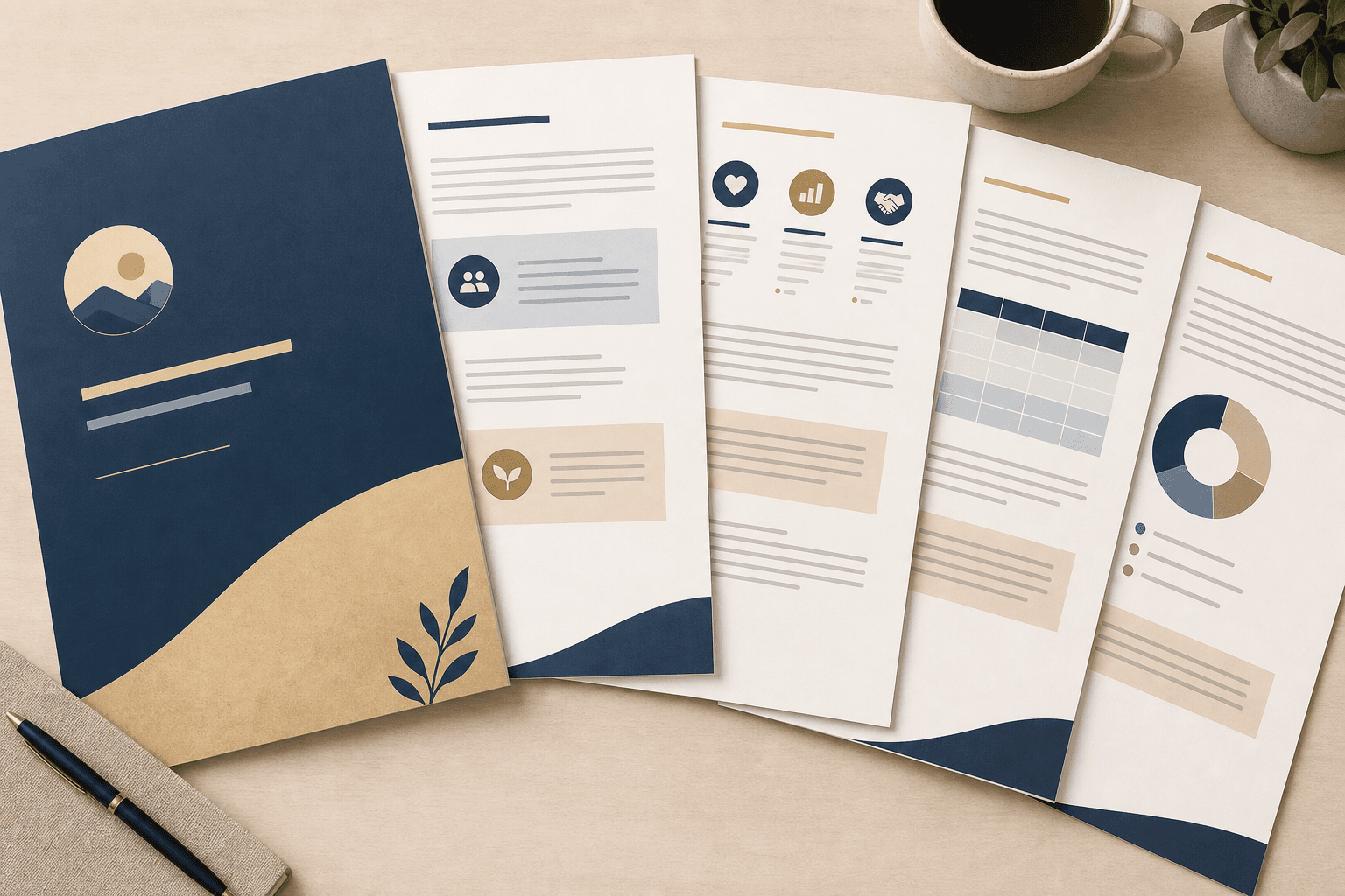 Sample grant proposal for a nonprofit organization laid out as a multi-page document